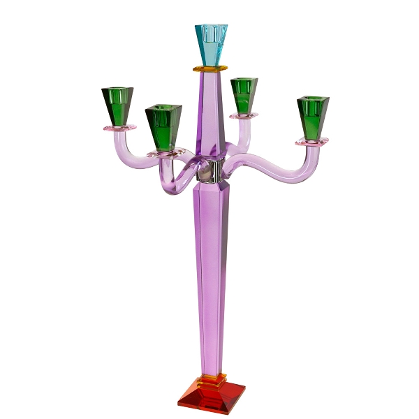 Kerzenleuchter FANCY CRYSTAL 5 Flammig Glas 10x10x60 cm
