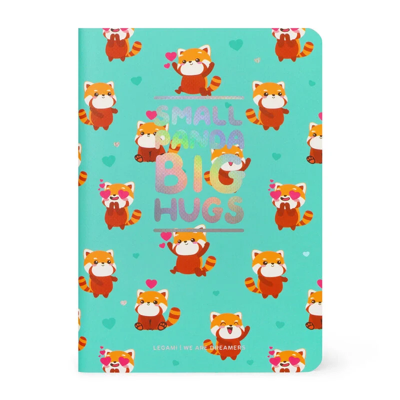Liniertes Notizbuch  Small  A6-Format Motiv RED PANDA 13,5x9,5x0,5cm