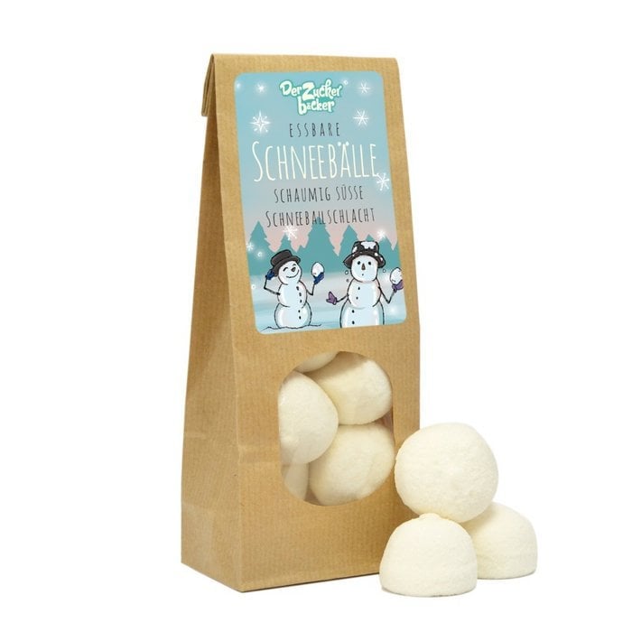 Wundertüte Essbare Schneebälle Weiße Marshmallows Vanille 80g