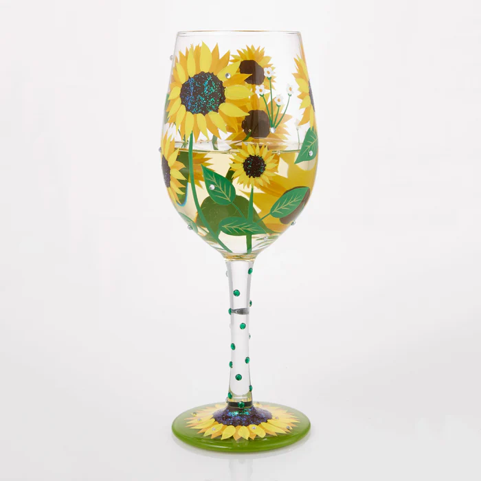 Weinglas SUNFLOWER by Lolita handbemalt Unikat 22,5x8,5x8,5cm
