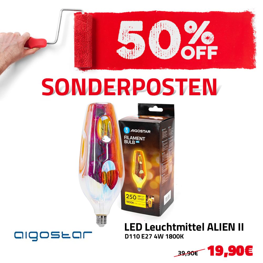 LED Filament Leuchtmittel ALIEN II D110 E27 4W 1800K