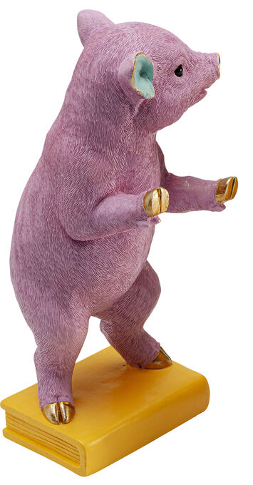 KARE-56708-master-a-700x700-Kopie Deko Buchstütze PIG PARTY Polyresin Pink Gelb handgearbeitet Unikat 15x12,8x29,5cm
