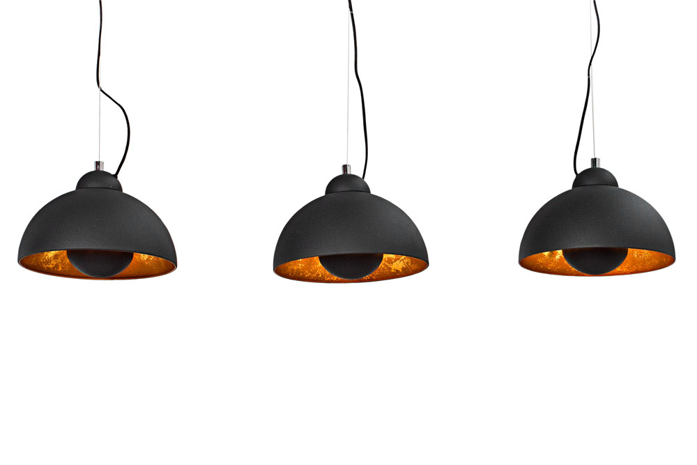 8VnzYNrDT1MPYa Hängeleuchte STUDIO 3 E27 Schwarz/Gold 30x110x140cm