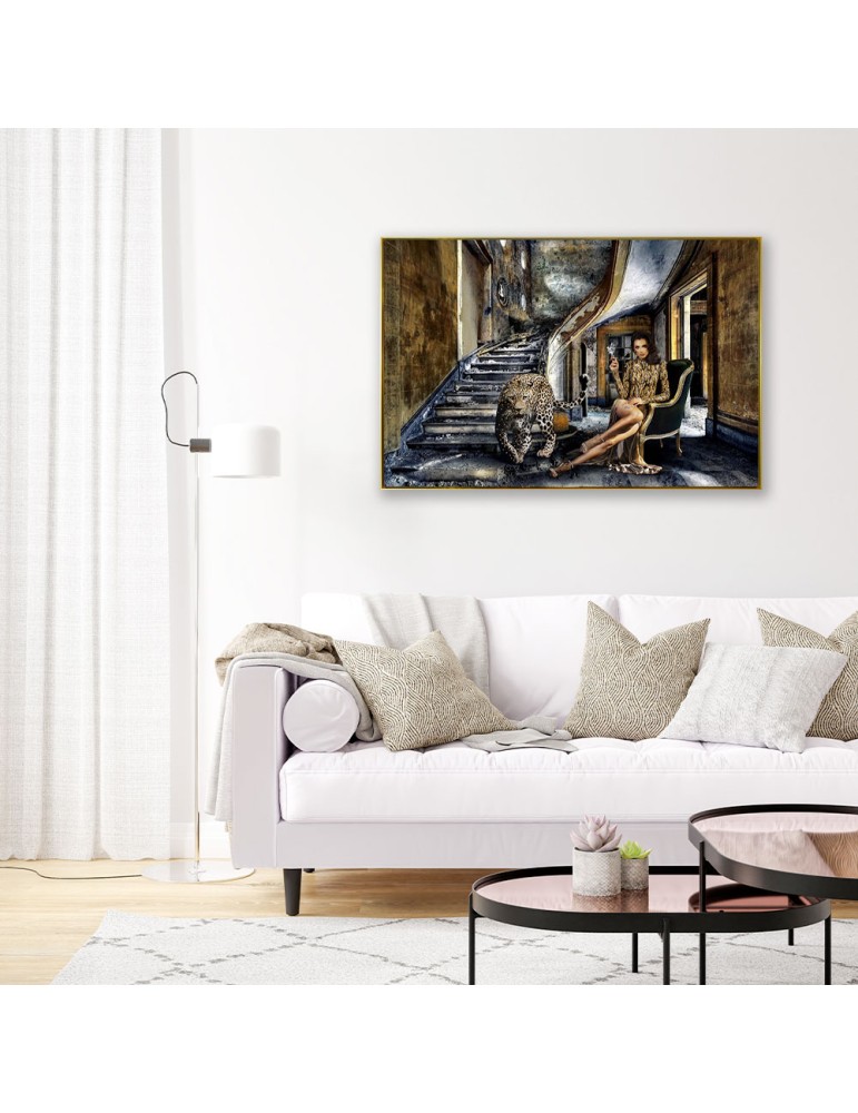 Glasbild DANGEROUS WOMAN inkl. Rahmen mit Reliefeffekt Strass 4x120x80cm Glasbild DANGEROUS WOMAN inkl. Rahmen mit Reliefeffekt Strass 4x120x80cm