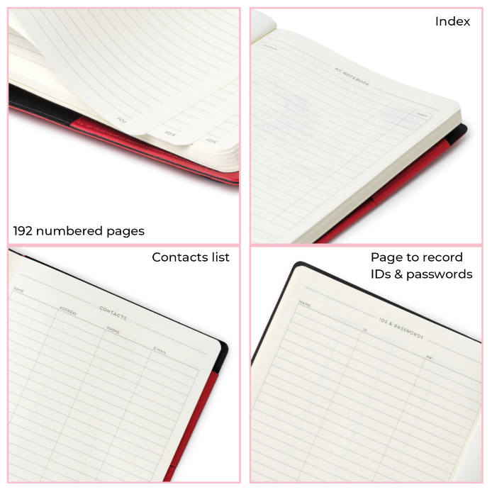 7uyWK97ZWIbVcZ Liniertes Notizbuch - Large - My Notebook 17,5x24,3cm 192 nummerierte Seiten Bougainvillea Pink