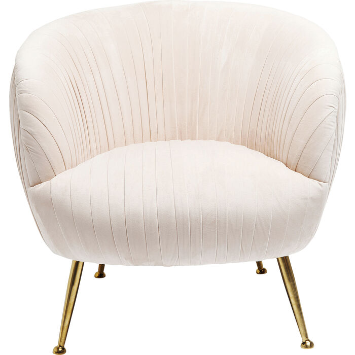 1H4GAABvzbBIW1 Sessel PERUGIA Samtoptik Edelstahl Creme Gold 79x75x75cm