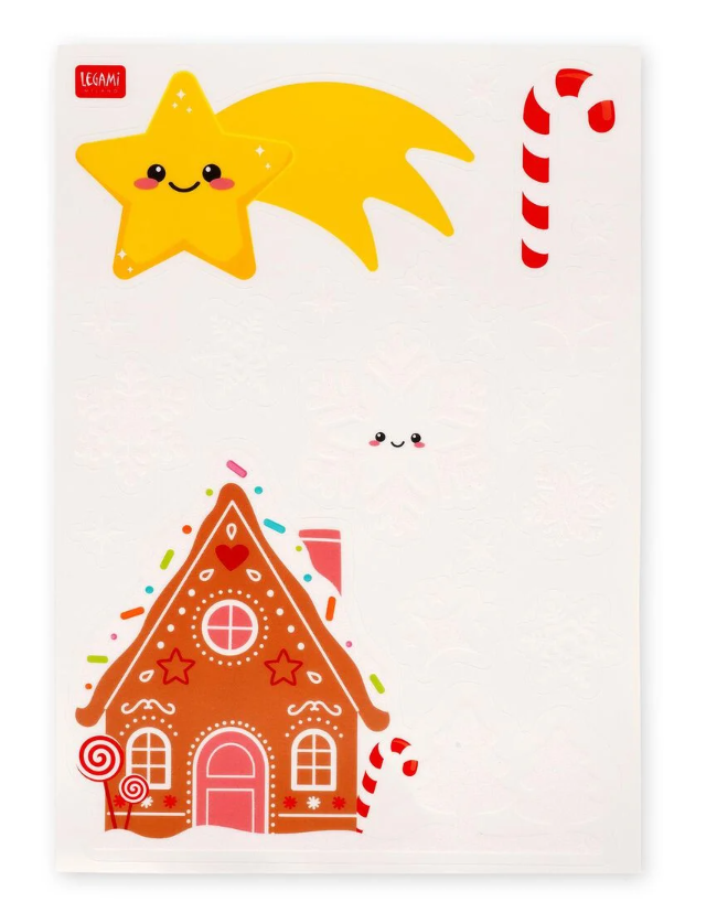 Set aus 70 Elektrostatischen Fensteraufklebern