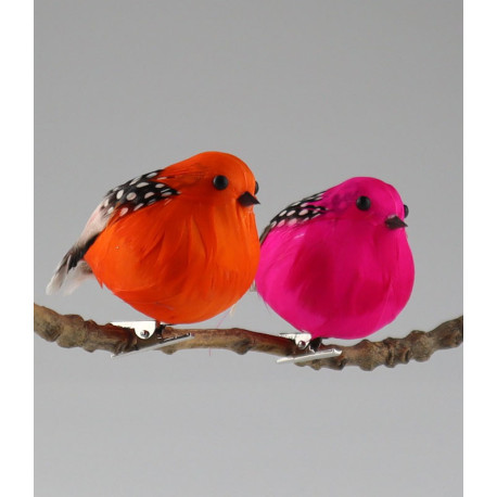 Dekofigur VOGEL Polyfoam Feder Orange 9,5cm