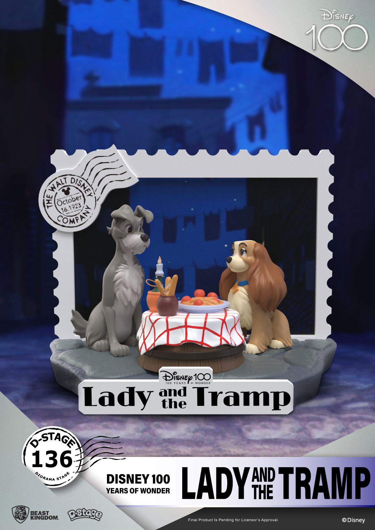 6lzN7xgROrTb1J Disney 100 Years of Wonder D-Stage Diorama "Lady And The Tramp - Susi & Strolch" 11,8cm