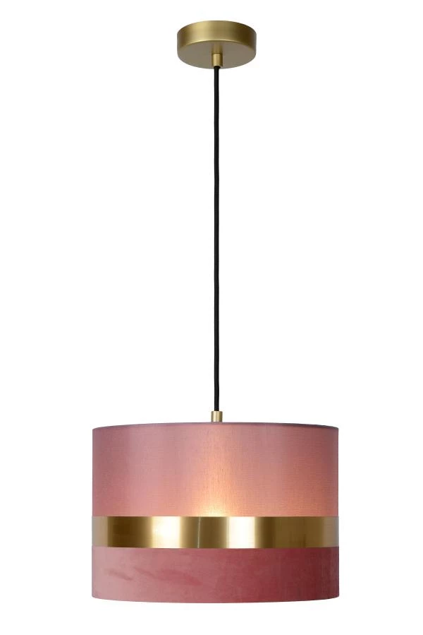 Pendelleuchte EXTRAVAGANZA TUSSE Leinen Metall Rosa E27 30x30x152,5cm