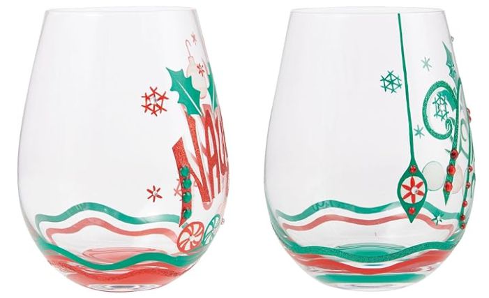 Weinglas-Set NAUGHTY AND NICE by Lolita handbemalt Unikat 10x12,8x10cm