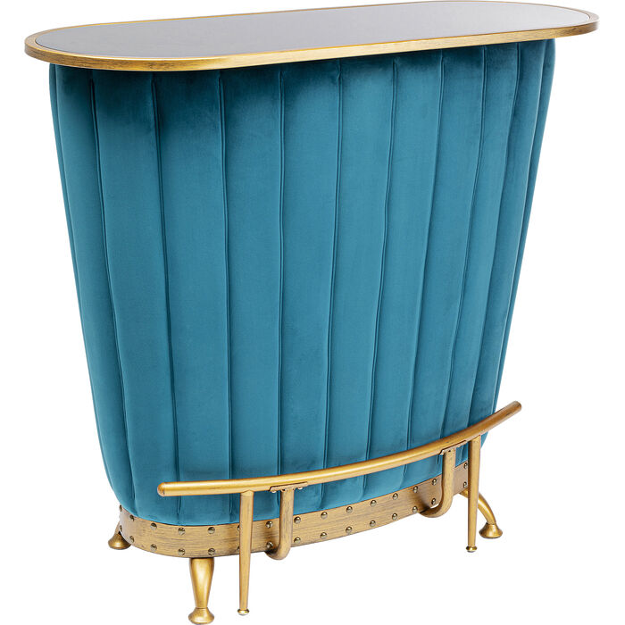 KARE-83901-master-30-700x700 Bar Hausbar AFTER WORK Glas Edelstahl Eukalyptus Petrol Gold 48x120x106cm