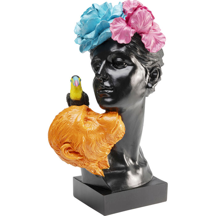 Dekofigur JUNGLE LADY Polyresin handgearbeitetes Unikat 18x26,5x40cm