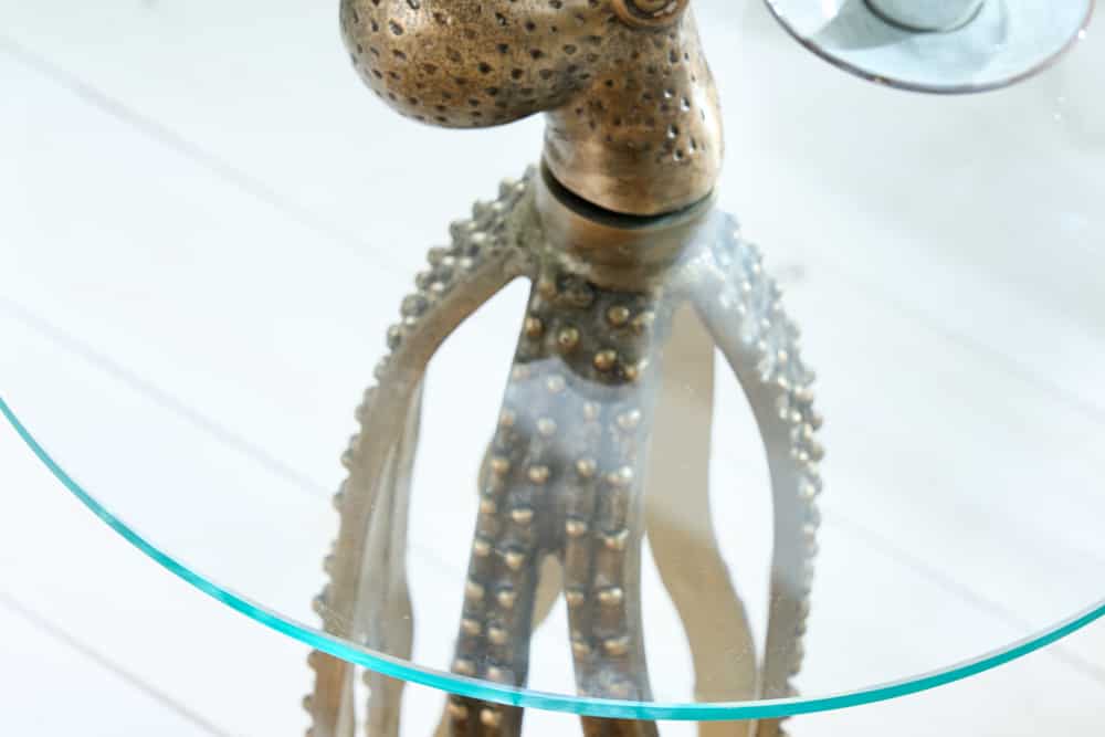 9FNMrkECVDW2qc Beistelltisch WILDLIFE OCTOPUS Metall Glas Messing Handarbeit 45x45x67cm