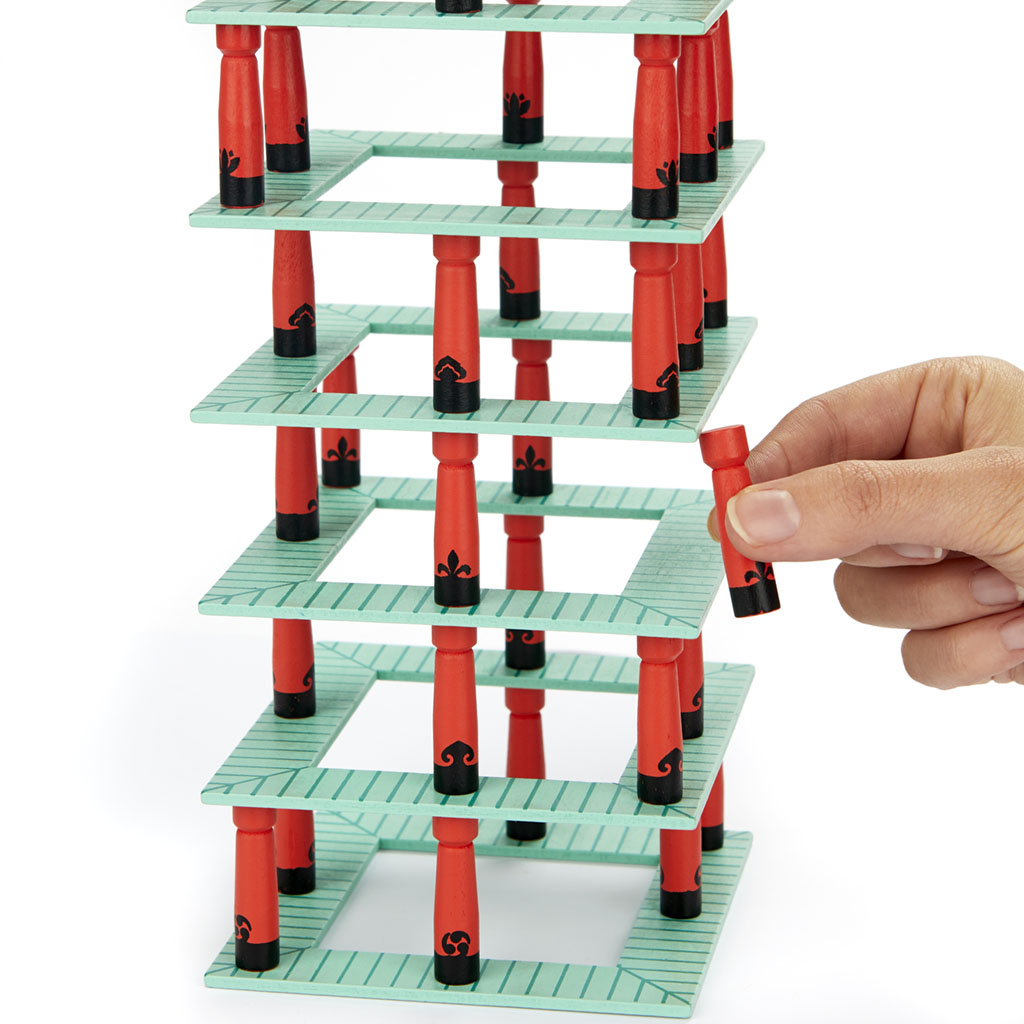 Geschicklichkeitsspiel JINJA Blockspiel Jenga Holz 14x14x24cm