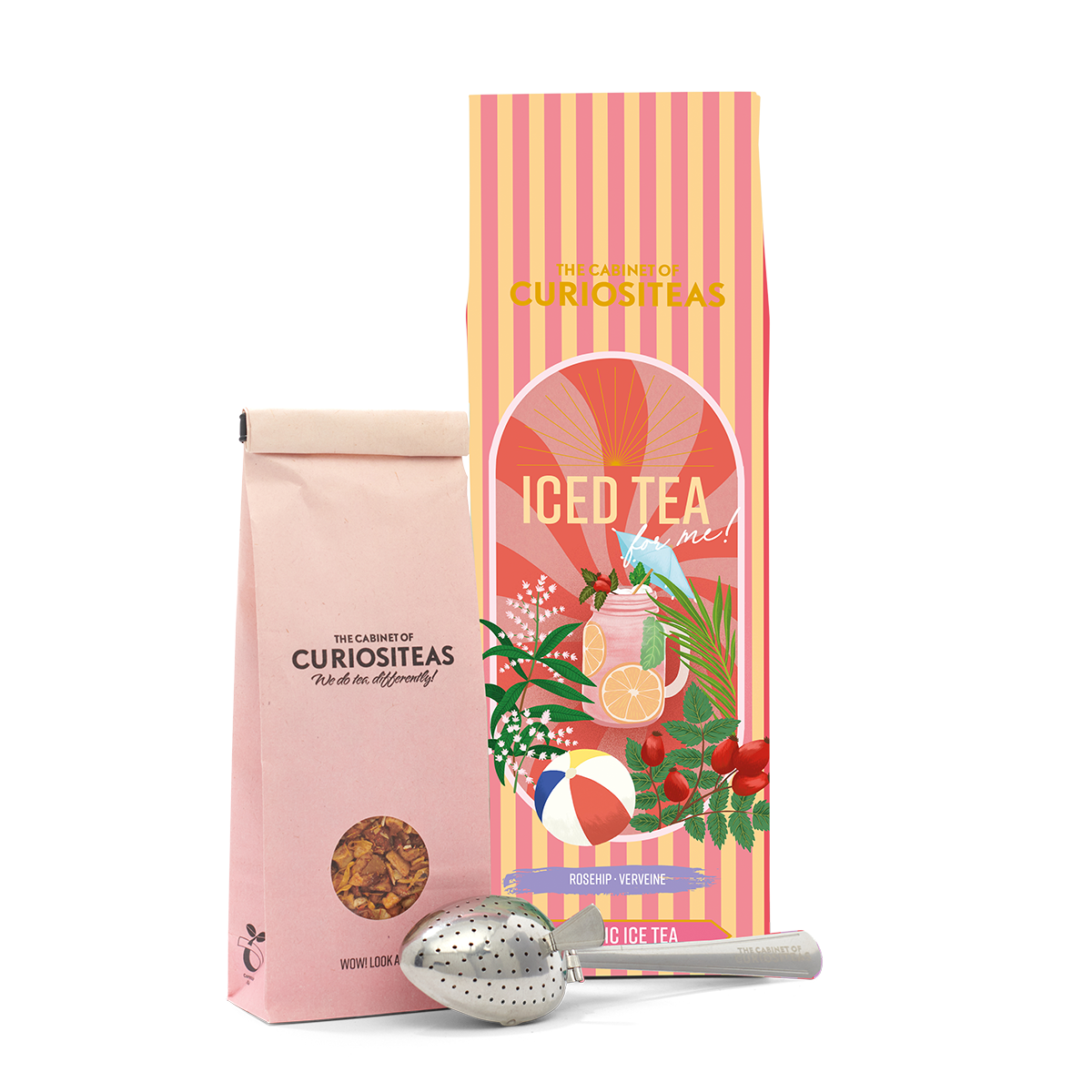 Geschenkbox mit Tee-Ei Eistee Hagebuttenverbene 70g Geschenkbox mit Tee-Ei Eistee Hagebuttenverbene 70g