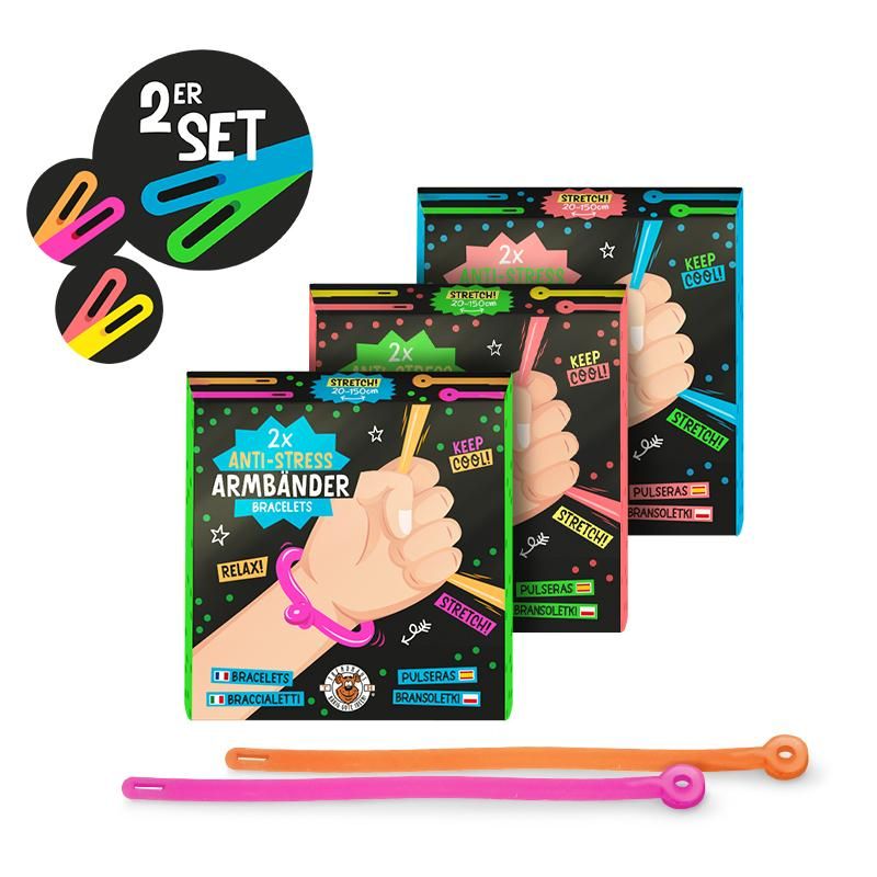 ALLES FÜR DIE SCHULE NEON Anti-Stress Armband 2er-Set TPE Grün ALLES FÜR DIE SCHULE NEON Anti-Stress Armband 2er-Set TPE Grün