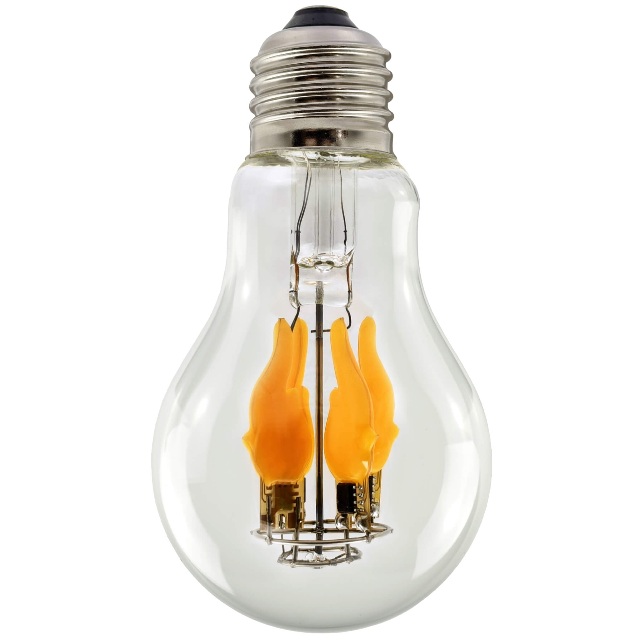 LED Filament Leuchtmittel FIRE FLAME DOWN Klar E27 0,8W 1800K 60lm 6x6x11cm