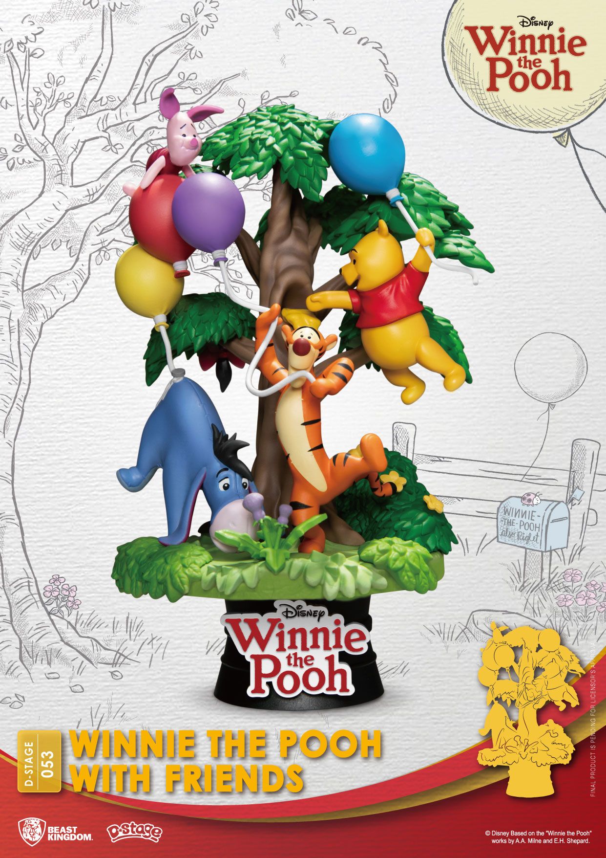 5PCXYgmELUAg9G Disney D-Stage Sammlerstück Diorama "Winnie The Pooh With Friends" 16cm PVC