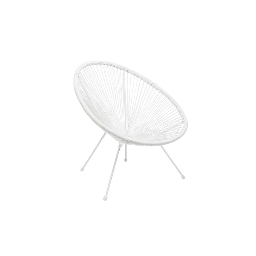 Outdoor-Sessel ACAPULCO MONO Stahl Kunststoff Weiß Wetterfest 78x73x85cm Outdoor-Sessel ACAPULCO MONO Stahl Kunststoff Weiß Wetterfest 78x73x85cm