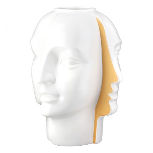 Vase Gesicht FACIAL Keramik weiß 3D-Optik 28x23cm