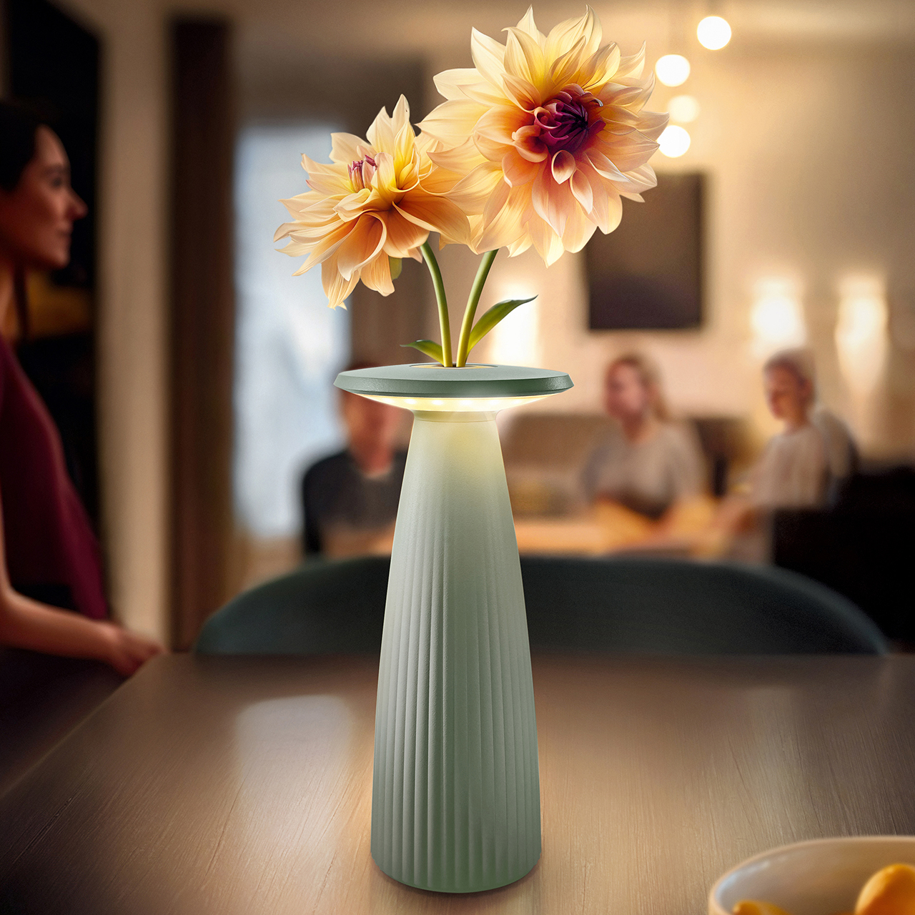 LED Akku-Tischleuchte NUFLAIR Aluminium Salbeigrün 2,2W 170lm 2200K/2700K Flex Dim IP54 5,8x5,8x24cm LED Akku-Tischleuchte NUFLAIR Aluminium Salbeigrün 2,2W 170lm 2200K/2700K Flex Dim IP54 5,8x5,8x24cm