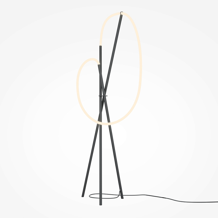 Stehleuchte CROCHET Schwarz Weiß Aluminium 45x45x162cm 