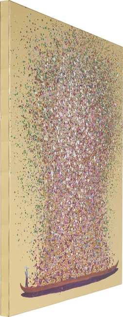 da000670fd12d5f721447de1075d36c54dc0c110 Bild Touched Flower Boat Gold Pink 120x160cm