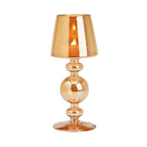 Kerzenhalter STIL II Glas Cognac 10x10x24cm