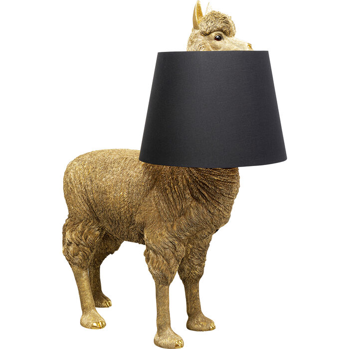 2ZgazFZcOiRKpp Stehleuchte Alpaca E27 Gold Schwarz 107,5x81x45cm