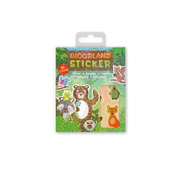 Tier-Stickerbuch WOODLAND 90-teilig 9x0,5x12,5cm