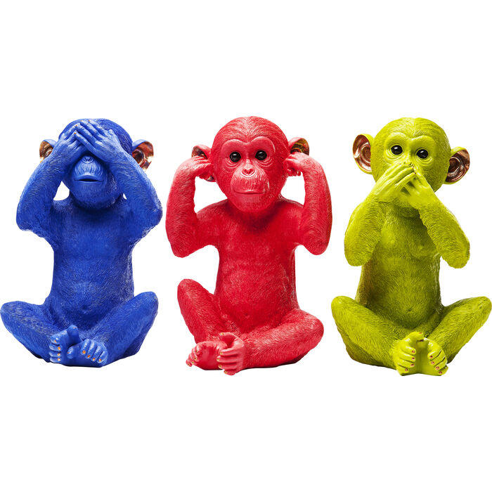 Spardose MONKEY MIZARU Polyresin Blau 23,5x22,5x34,5cm