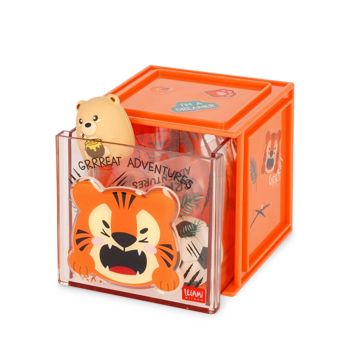 Erweiterbare Schreibtischbox - Cutie Cube TIGER