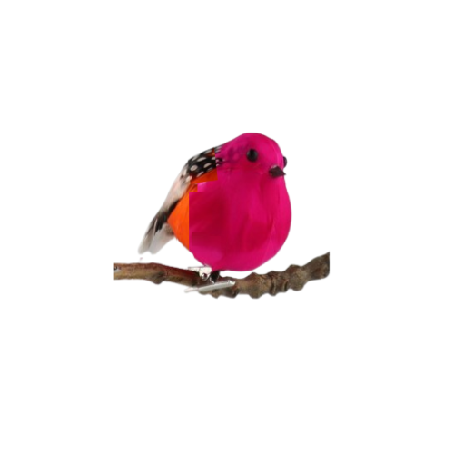 Dekofigur VOGEL Polyfoam Feder Pink 9,5cm