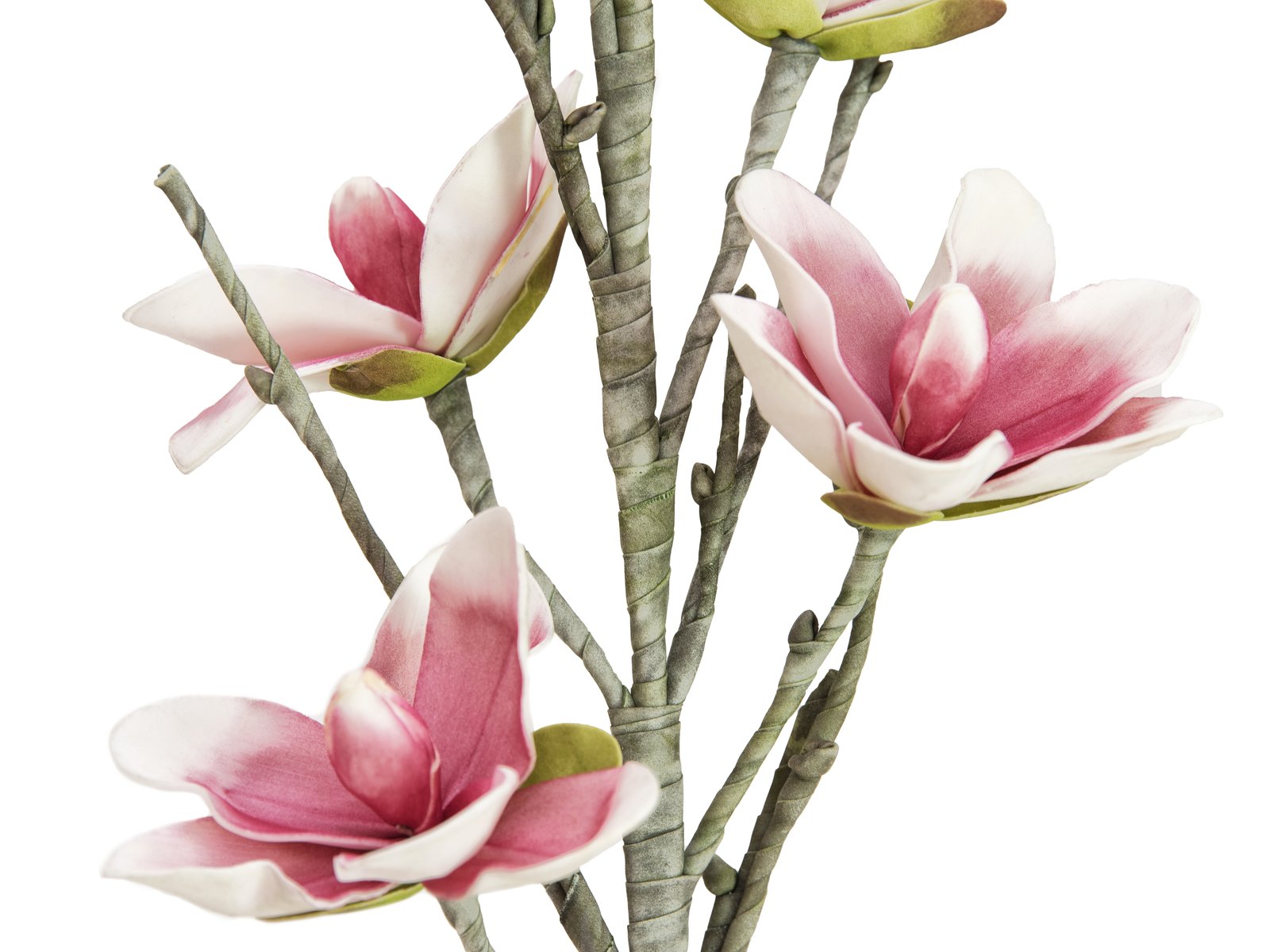 82530587b Kunstpflanzen-Zweig MAGNOLIE EVA Weiß Rosa 100cm