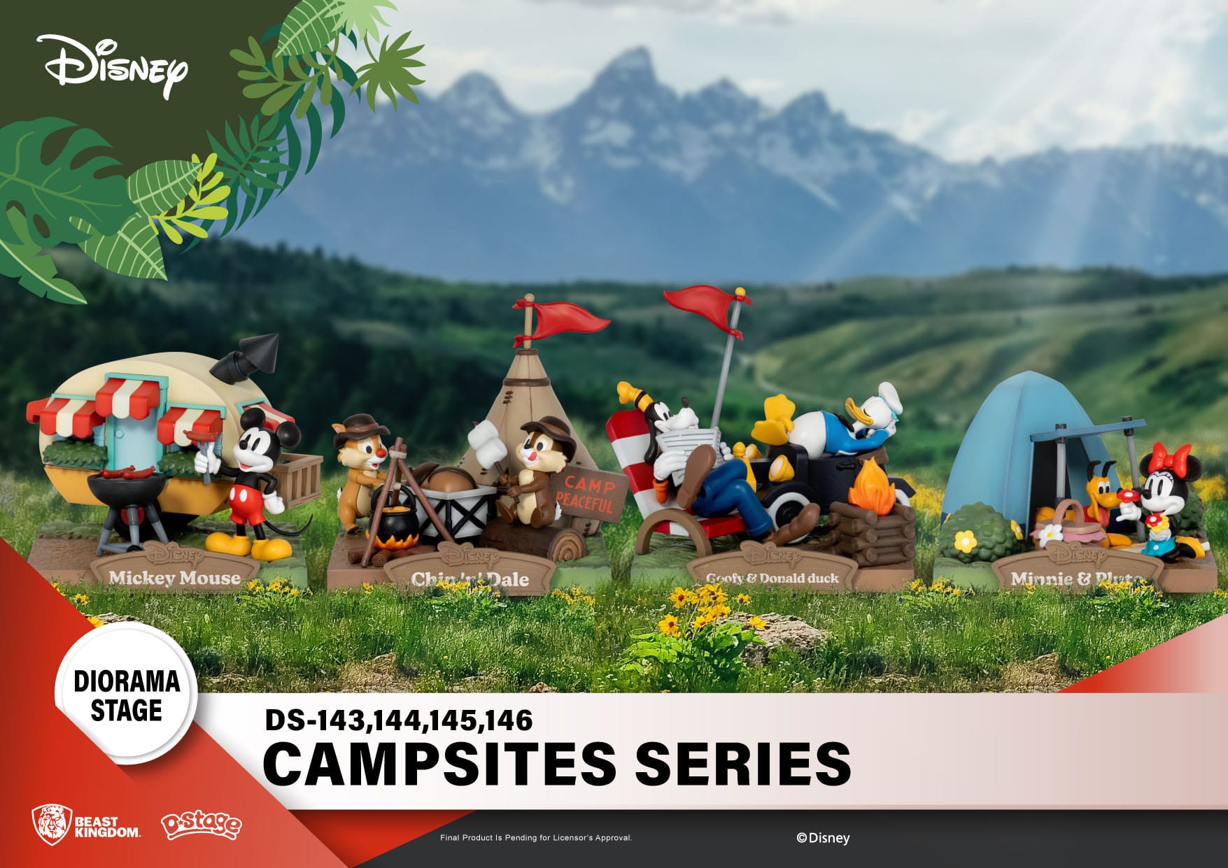 2dWLGOOEB1cKAP Disney Campsite Series D-Stage Sammlerstück Diorama "Minnie & Pluto" 9,8cm PVC