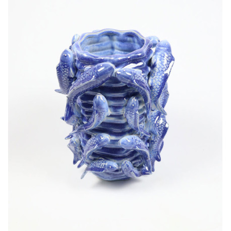 vase-mit-fischen-blau-keramik-2619-ve-1 Deko Vase MIT FISCHEN Keramik 18x19,5x26cm
