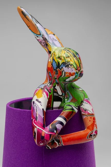 eaed65bcc75bc9e835509f54787e17587d4354b5 Tischleuchte Animal Rabbit Graffiti Lila E14 20x17x50cm