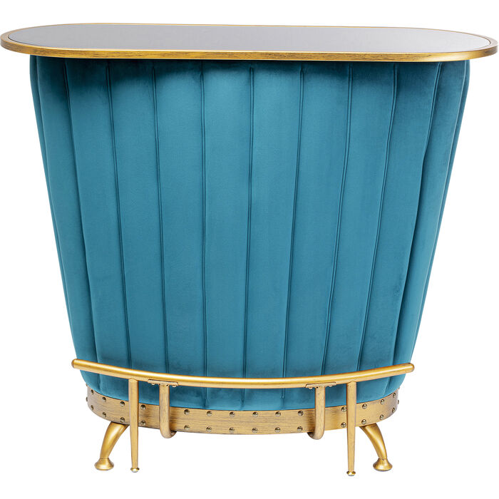 KARE-83901-master-a-700x700 Bar Hausbar AFTER WORK Glas Edelstahl Eukalyptus Petrol Gold 48x120x106cm