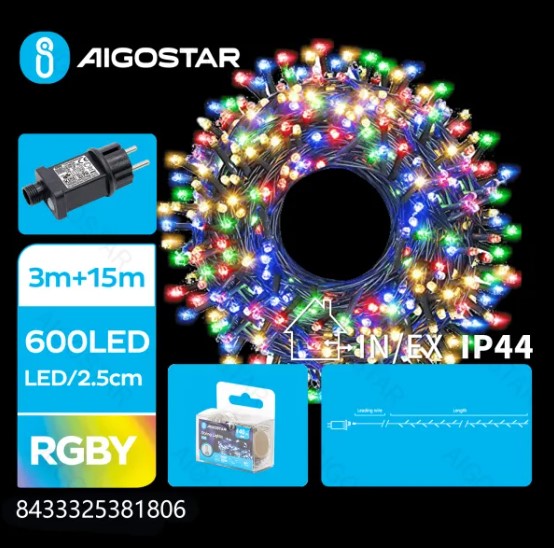 1Rb2aXerpxR1m4 LED Feuerwerks-Lichterkette RGBY In-/Outdoor IP44 15m Timer Speicher 8 Modi