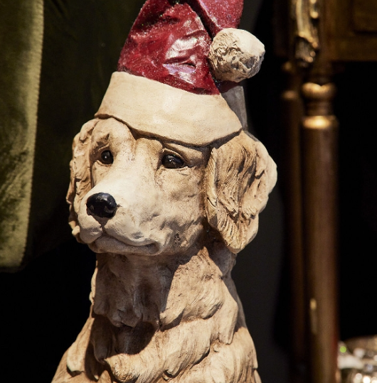 Dekofigur SANTA DOG Braun 67cm 