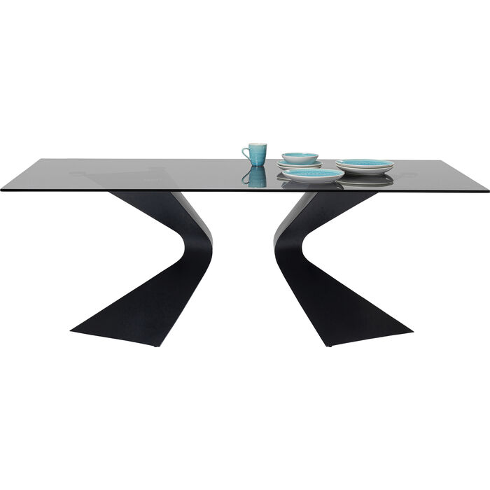 Tisch GLORIA Glas Stahl Schwarz 200x100x75cm Tisch GLORIA Glas Stahl Schwarz 200x100x75cm