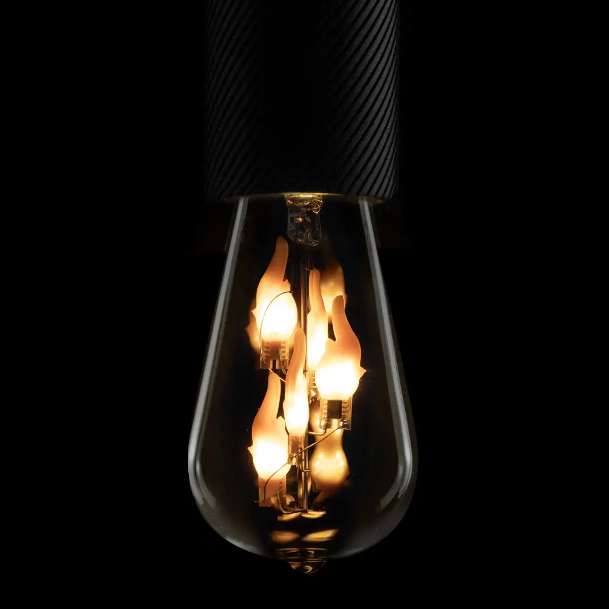 LED Filament Leuchtmittel BIG FIRE FLAME DOWN Rustika Klar E27 0,8W 1800K 60lm 6,5x6,5x14,5cm