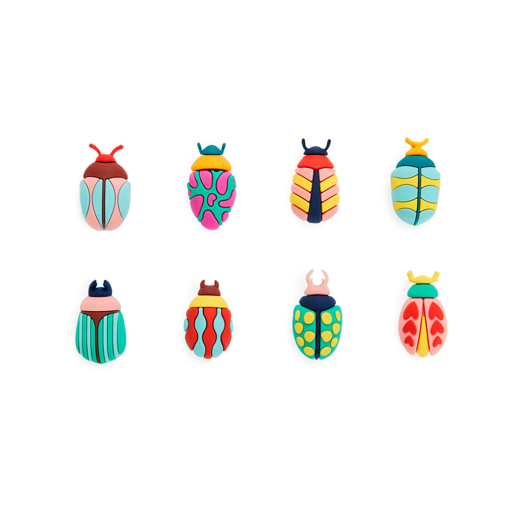 2-in-1 Glasmarker & Accessoires 8er-Set THE BEETLES Saugnapf 1,8x3x8cm