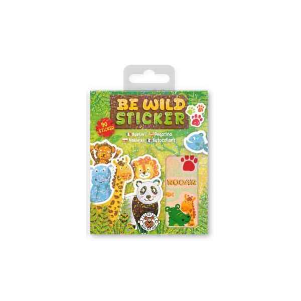 Tier-Stickerbuch BE WILD 90-teilig 9x0,5x12,5cm