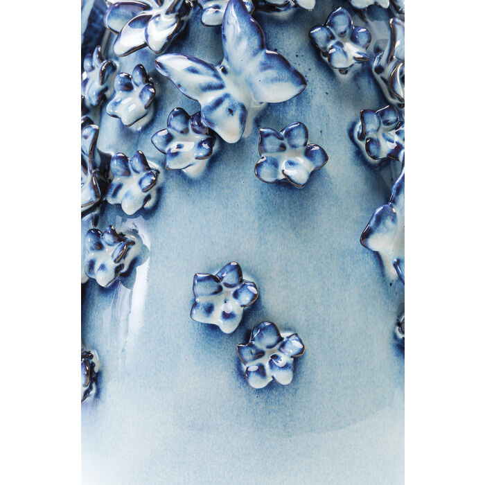 6HfWmEemkQkTV1 Vase Butterflies Lightblue 35,5x23x23cm