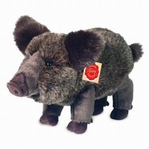 Wildschwein Kuscheltier braun handgefertigt 30x14x19cm