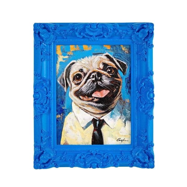 Leinwandbild HAPPY DOG Acryl blau 45x5x55 cm