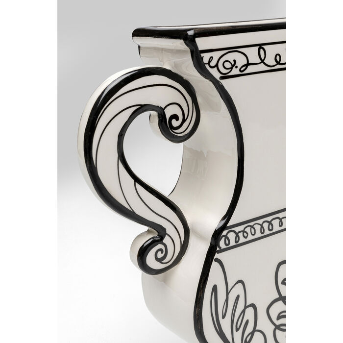 8UTPfsDJPHhWer Vase Favola Schwarz Weiß handgefertigt 23,5x23x5,2cm
