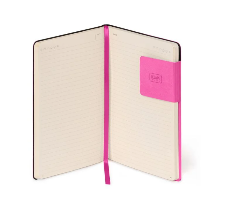 4fitqPyxjfq2im Liniertes Notizbuch - Medium - My Notebook 13x21cm 192 nummerierte Seiten Bougainvillea Pink